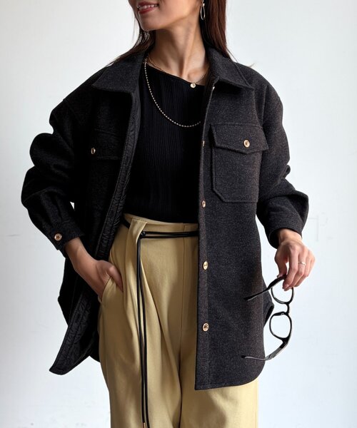 Chez toi(シェトワ)の「CPOシャツジャケット(テーラードジャケット・レディース・ブラック/ホワイト系その他・FREE)」の19枚目の写真