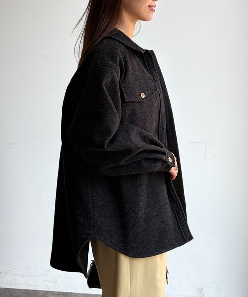 Chez toi(シェトワ)の「CPOシャツジャケット(テーラードジャケット・レディース・ブラック/ホワイト系その他・FREE)」の21枚目の写真