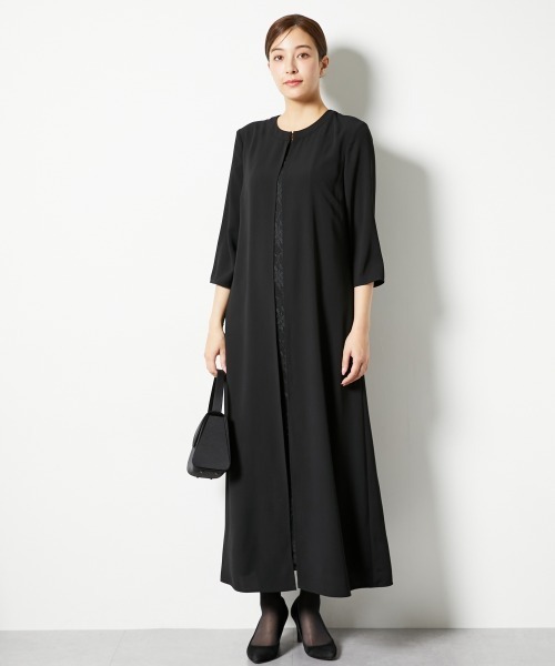 slattgir(スラットジール)の「高身長 【喪服・礼服】前開きレースマキシワンピース(トールサイズ)(スーツセット・レディース・ブラック・T5L/T4L/T3L/TLL/TL/TM)」の2枚目の写真