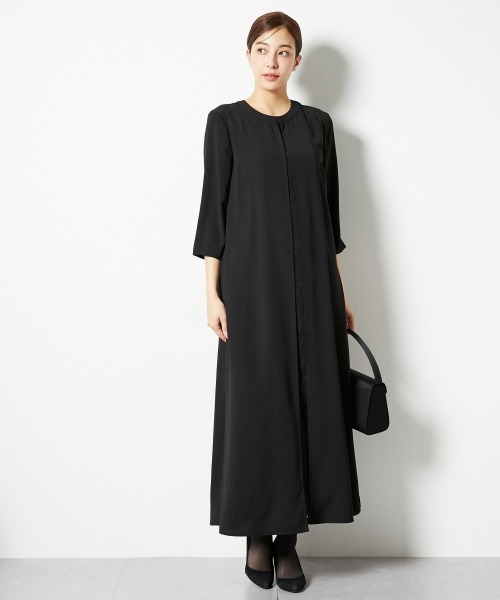 slattgir(スラットジール)の「高身長 【喪服・礼服】前開きレースマキシワンピース(トールサイズ)(スーツセット・レディース・ブラック・T5L/T4L/T3L/TLL/TL/TM)」の3枚目の写真