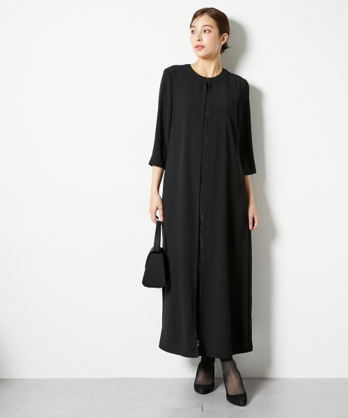 slattgir(スラットジール)の「高身長 【喪服・礼服】前開きレースマキシワンピース(トールサイズ)(スーツセット・レディース・ブラック・T5L/T4L/T3L/TLL/TL/TM)」の7枚目の写真