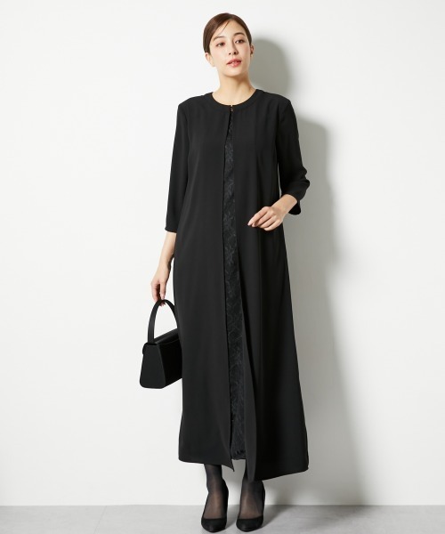 slattgir(スラットジール)の「高身長 【喪服・礼服】前開きレースマキシワンピース(トールサイズ)(スーツセット・レディース・ブラック・T5L/T4L/T3L/TLL/TL/TM)」の9枚目の写真