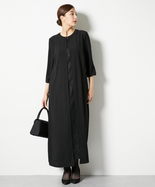 slattgir(スラットジール)の「高身長 【喪服・礼服】前開きレースマキシワンピース(トールサイズ)(スーツセット・レディース・ブラック・T5L/T4L/T3L/TLL/TL/TM)」の10枚目の写真