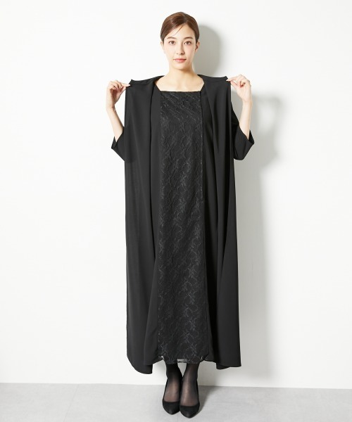 slattgir(スラットジール)の「高身長 【喪服・礼服】前開きレースマキシワンピース(トールサイズ)(スーツセット・レディース・ブラック・T5L/T4L/T3L/TLL/TL/TM)」の18枚目の写真