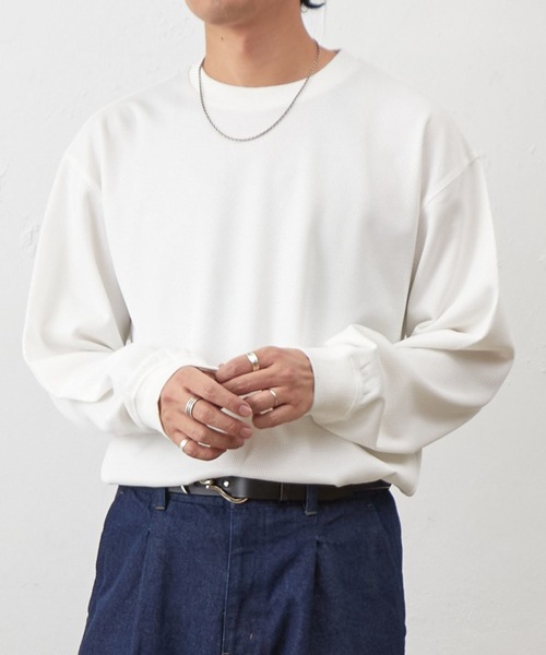 COLONY 2139(コロニートゥーワンスリーナイン)の「ハニカムクルーネックプルオーバー(Tシャツ/カットソー・メンズ・チャコールグレー/ブラック/ホワイト・MEDIUM/LARGE)」の3枚目の写真