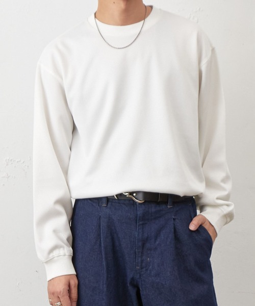 COLONY 2139(コロニートゥーワンスリーナイン)の「ハニカムクルーネックプルオーバー(Tシャツ/カットソー・メンズ・チャコールグレー/ブラック/ホワイト・MEDIUM/LARGE)」の4枚目の写真