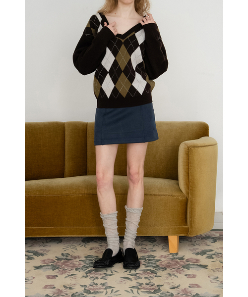 WITHOUT SUMMER(ウィズアウトサマ)の「スエードミニスカート_ネイビー(スカート・レディース・その他・SMALL/MEDIUM)」の1枚目の写真