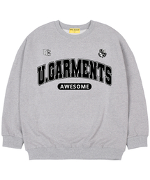[起毛]UGスポーティオーバーサイズマンツーマンTシャツグレー
