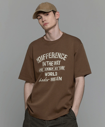 HEDER HELEN（ヘダーヘレン）の「Difference damage half-T brown（Tシャツ/カットソー）」