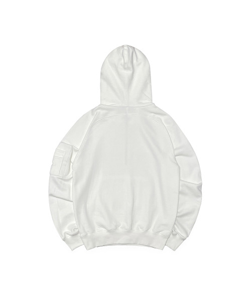 R-4(アールフォー)の「R-0020 COMBAT HALF ZIP-HOODIE(WHITE)(パーカー・メンズ・ホワイト・MEDIUM/LARGE)」の2枚目の写真