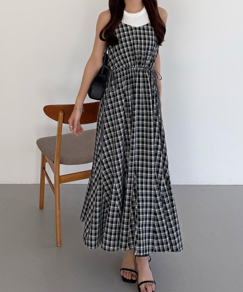 callautia(カラウティア)の「バイカラードロストリボンキャミワンピース(ワンピース・レディース・ブラック/ライトブルー/ネイビー・LARGE/MEDIUM/SMALL)」の8枚目の写真