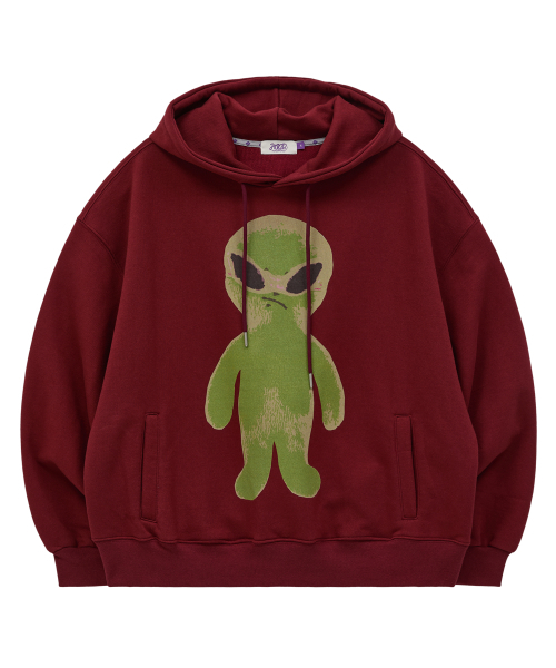 HOODHOOD(フッドフッド)の「エイリアングラフィックオーバーサイズフードバーガンディ(パーカー・レディース・その他・1/2)」の4枚目の写真
