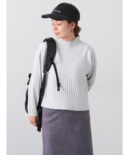 Lugnoncure（ルノンキュール）の「リブ切替ボトルネックニット（ニット/セーター・レディース・イエロー/グリーン/ブルー/グレー/ブラック・F）」の3枚目の写真