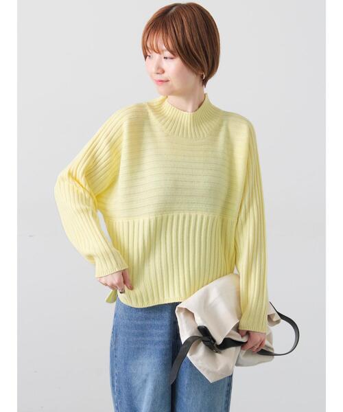 Lugnoncure（ルノンキュール）の「リブ切替ボトルネックニット（ニット/セーター・レディース・イエロー/グリーン/ブルー/グレー/ブラック・F）」の15枚目の写真