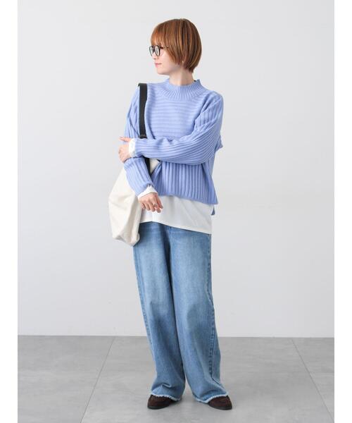 Lugnoncure（ルノンキュール）の「リブ切替ボトルネックニット（ニット/セーター・レディース・イエロー/グリーン/ブルー/グレー/ブラック・F）」の16枚目の写真