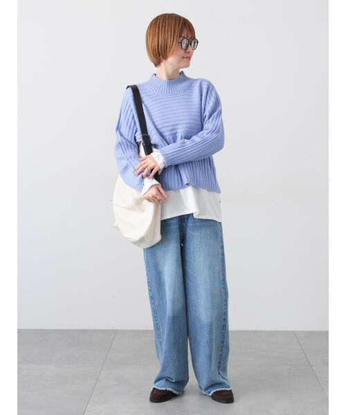 Lugnoncure（ルノンキュール）の「リブ切替ボトルネックニット（ニット/セーター・レディース・イエロー/グリーン/ブルー/グレー/ブラック・F）」の17枚目の写真