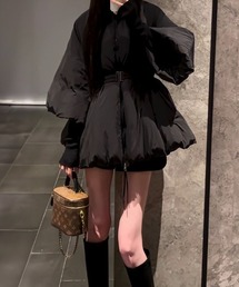 ランタンスリーブ中綿ブルゾンコート