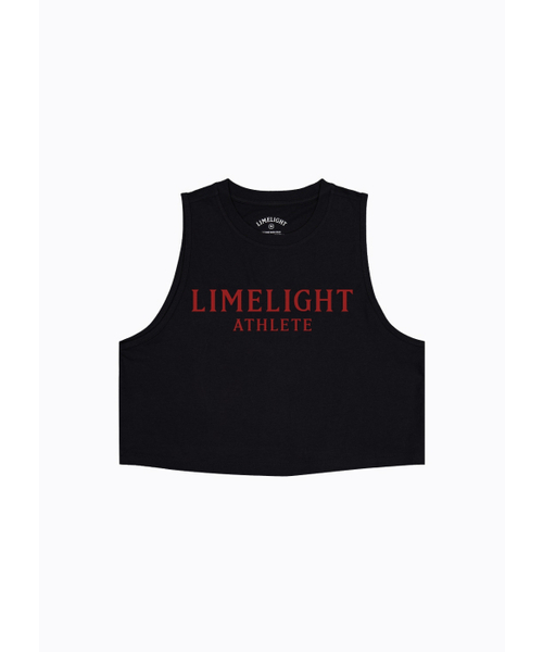 LIMELIGHT APPAREL（ライムライトアパレル）の「アスリット レディース クロップスリーブレス (ブラック/レッド)（Tシャツ/カットソー・レディース・その他・SMALL/MEDIUM/LARGE）」の2枚目の写真