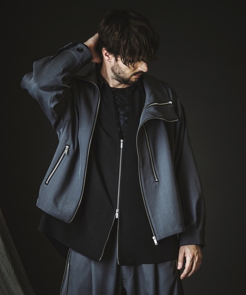 NO ID.(ノーアイディ)の「【NO ID.】V-Neck Zip Big Shirt / Vネック ジップ ビッグ シャツ(シャツ/ブラウス・メンズ・グレー/ホワイト/ブラック・ONE SIZE)」の21枚目の写真