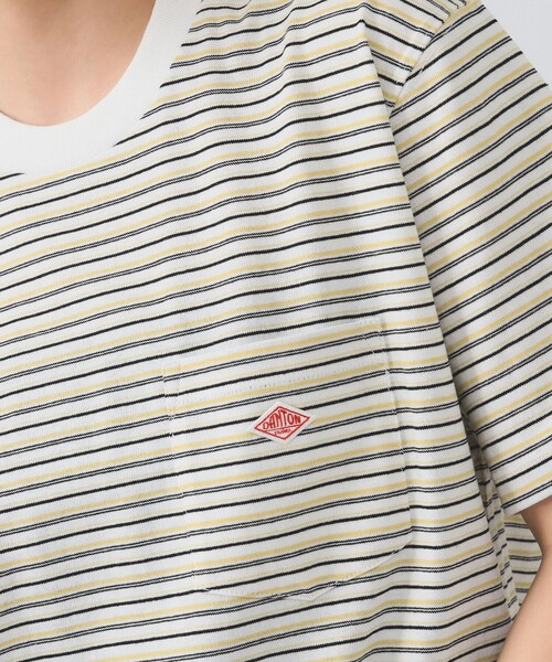 Ray BEAMS（レイビームス）の「DANTON / ストライプ ポケット Tシャツ    26SS 洗濯可 ロゴ ボーダー ドロップショルダー リラックス メンズライク ダントン レジャー（Tシャツ/カットソー・レディース・チャコールグレー/ブラウン/ホワイト・MEDIUM/SMALL）」の8枚目の写真
