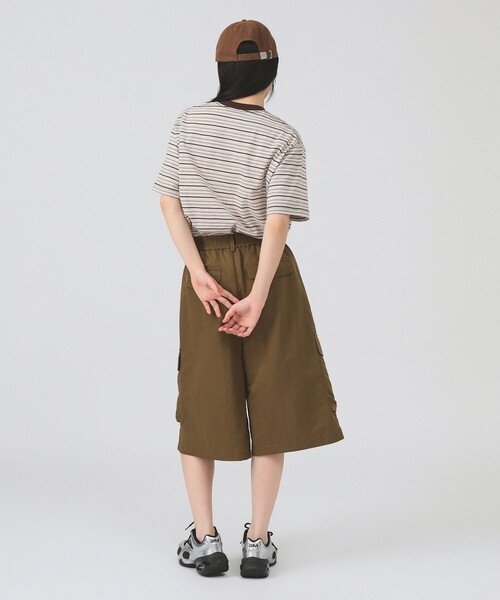 Ray BEAMS（レイビームス）の「DANTON / ストライプ ポケット Tシャツ    26SS 洗濯可 ロゴ ボーダー ドロップショルダー リラックス メンズライク ダントン レジャー（Tシャツ/カットソー・レディース・チャコールグレー/ブラウン/ホワイト・MEDIUM/SMALL）」の11枚目の写真