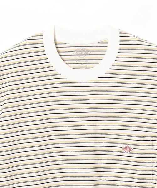 Ray BEAMS（レイビームス）の「DANTON / ストライプ ポケット Tシャツ    26SS 洗濯可 ロゴ ボーダー ドロップショルダー リラックス メンズライク ダントン レジャー（Tシャツ/カットソー・レディース・チャコールグレー/ブラウン/ホワイト・MEDIUM/SMALL）」の14枚目の写真