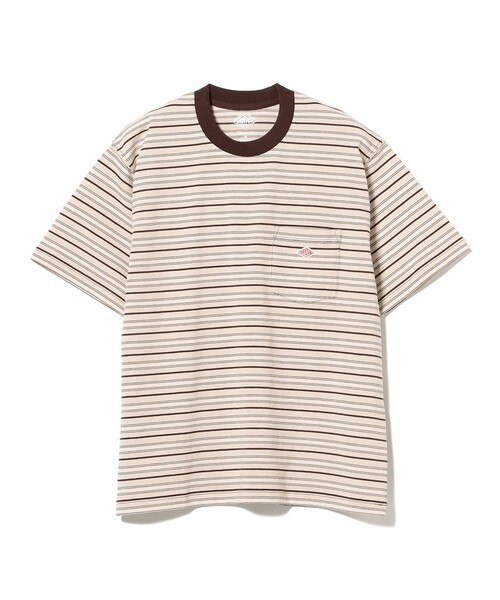Ray BEAMS（レイビームス）の「DANTON / ストライプ ポケット Tシャツ    26SS 洗濯可 ロゴ ボーダー ドロップショルダー リラックス メンズライク ダントン レジャー（Tシャツ/カットソー・レディース・チャコールグレー/ブラウン/ホワイト・MEDIUM/SMALL）」の22枚目の写真