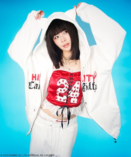GALFY(ガルフィー)の「GALFY-仲子パーカー(パーカー・レディース・グレー/ブラック/ホワイト・XL/L)」の2枚目の写真