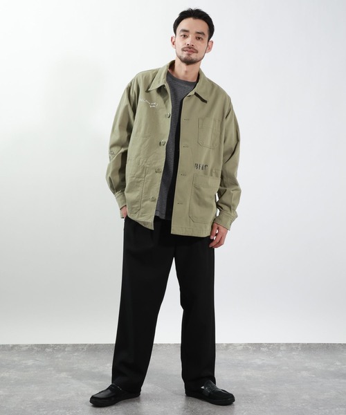 BAYFLOW(ベイフロー)の「レタリングカバーオール(カバーオール・メンズ・オフホワイト/カーキ・MEDIUM/LARGE)」の6枚目の写真