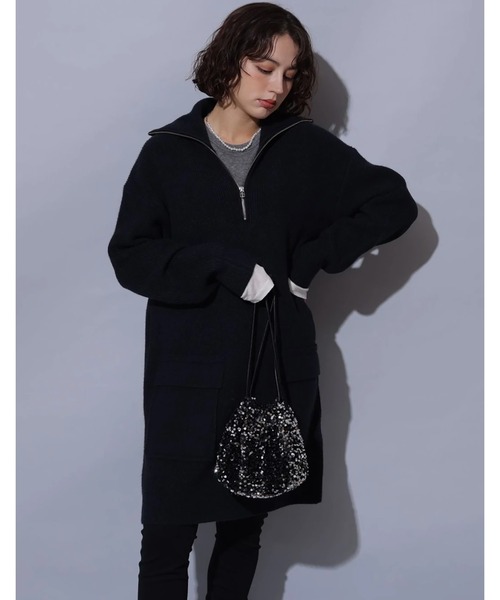 ハーフジップミニニットワンピース（ワンピース）｜Arpege story