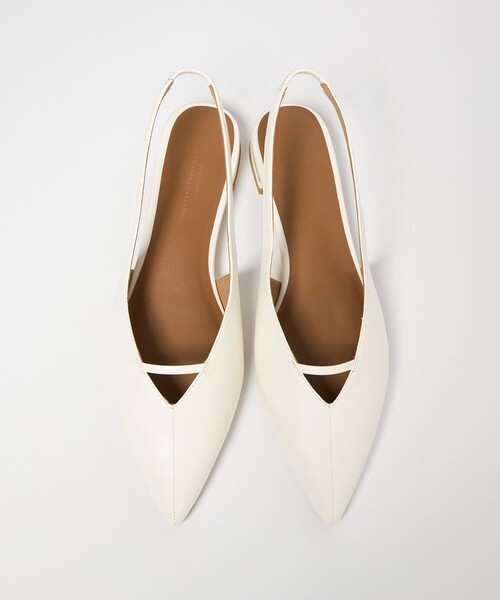 green label relaxing（グリーンレーベルリラクシング）の「ポインテッド Vカットバー スリングバックシューズ / サンダル / パンプス（その他シューズ・レディース・オフホワイト/ブラック/ダークブラウン・L/M/S）」の2枚目の写真