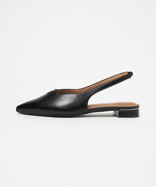 green label relaxing（グリーンレーベルリラクシング）の「ポインテッド Vカットバー スリングバックシューズ / サンダル / パンプス（その他シューズ・レディース・オフホワイト/ブラック/ダークブラウン・L/M/S）」の5枚目の写真