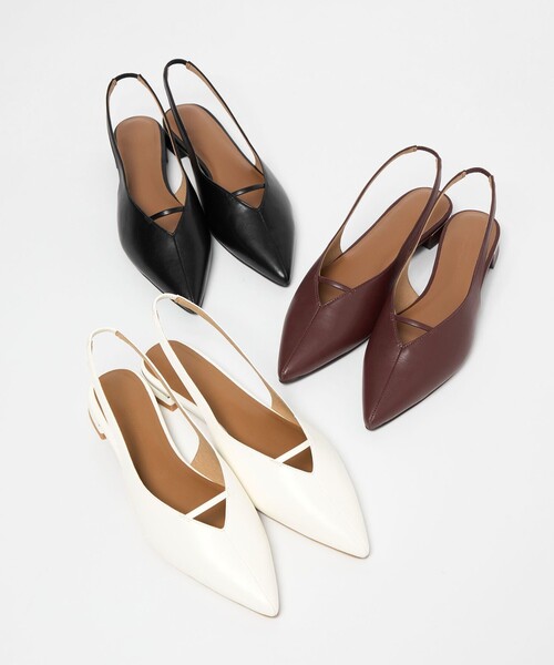 green label relaxing（グリーンレーベルリラクシング）の「ポインテッド Vカットバー スリングバックシューズ / サンダル / パンプス（その他シューズ・レディース・オフホワイト/ブラック/ダークブラウン・L/M/S）」の18枚目の写真