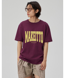 [NAME LOGO] CREW NECK TEE_WINE