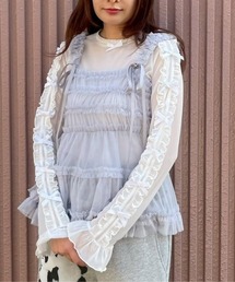 Candy Stripper | TULLE FRILL SHIRRING ビスチェ(その他トップス)