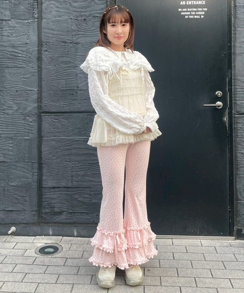 Candy Stripper(キャンディストリッパー)の「TULLE FRILL SHIRRING ビスチェ(その他トップス・レディース・ライトグレー/ブラック/アイボリー・FREE)」の5枚目の写真