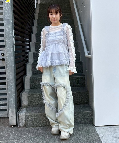 Candy Stripper(キャンディストリッパー)の「TULLE FRILL SHIRRING ビスチェ(その他トップス・レディース・ライトグレー/ブラック/アイボリー・FREE)」の15枚目の写真