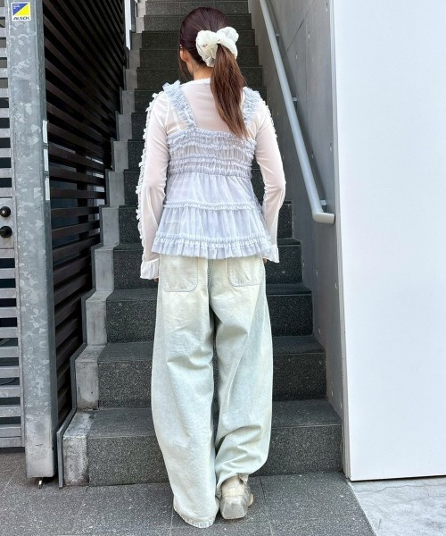 Candy Stripper(キャンディストリッパー)の「TULLE FRILL SHIRRING ビスチェ(その他トップス・レディース・ライトグレー/ブラック/アイボリー・FREE)」の17枚目の写真
