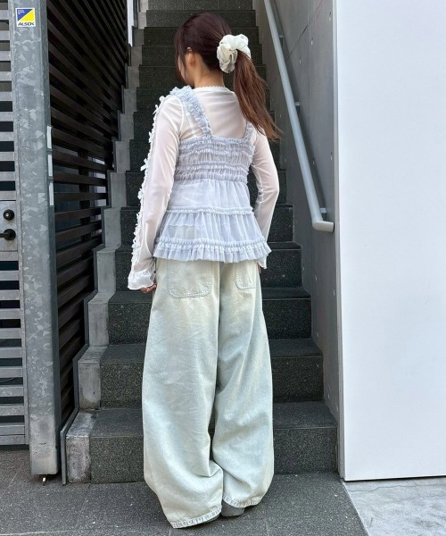 Candy Stripper(キャンディストリッパー)の「TULLE FRILL SHIRRING ビスチェ(その他トップス・レディース・ライトグレー/ブラック/アイボリー・FREE)」の18枚目の写真