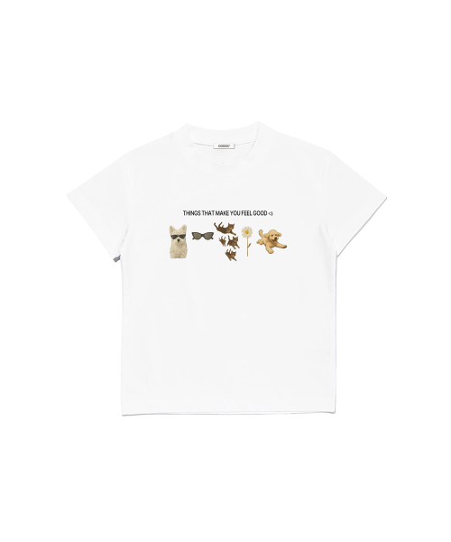 COSO(コソ)の「(w) コソ フィリング グッド クロップTシャツ(ホワイト)(Tシャツ/カットソー・メンズ・ホワイト・S/M)」の1枚目の写真