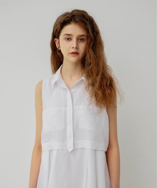 LESEIZEME(レセイジエメ)の「WHITE FLOR COLLAR NECK MINI DRESS(ワンピース・レディース・ホワイト・ONE SIZE)」の3枚目の写真