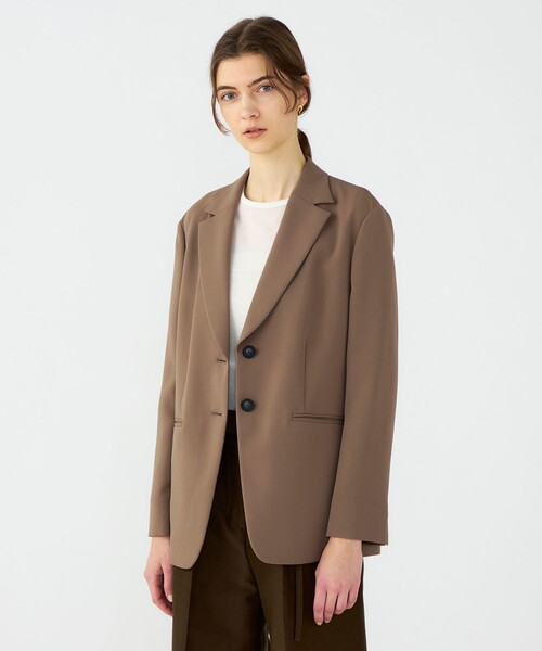 BALLSEY（ボールジィ）の「ライトダブルクロス 2Bボクシージャケット（テーラードジャケット・レディース・ブラウン/ダークグレー・36）」の4枚目の写真