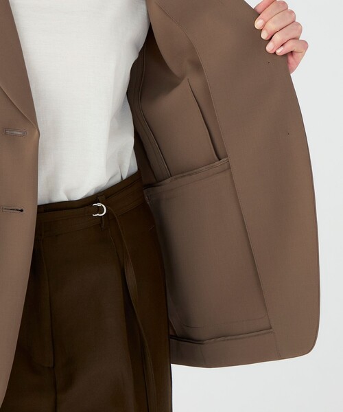 BALLSEY（ボールジィ）の「ライトダブルクロス 2Bボクシージャケット（テーラードジャケット・レディース・ブラウン/ダークグレー・36）」の8枚目の写真