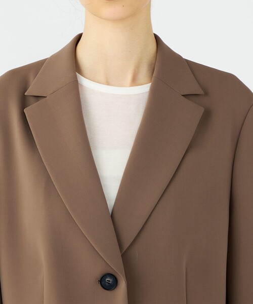 BALLSEY（ボールジィ）の「ライトダブルクロス 2Bボクシージャケット（テーラードジャケット・レディース・ブラウン/ダークグレー・36）」の9枚目の写真