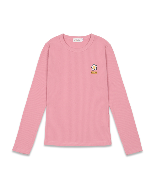 MACKY(マッキー)の「デイジーパッチスリムTシャツピンク(Tシャツ/カットソー・レディース・その他・1/2)」の2枚目の写真