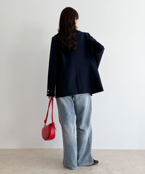 fredy emue（フレディエミュ）の「【3サイズ展開/オンオフ使える】ダブルブレストジャケット（テーラードジャケット・レディース・ネイビー/ベージュ・34/38/36）」の9枚目の写真