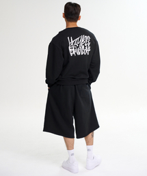 LAZYBEE（レイジービー）の「[SET] グラフィティルーズフィットスウェットトップス + ビッグロゴバミューダパンツセット M ブラック（セットアップ）」