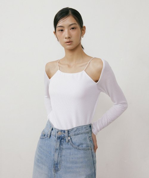 LUCIR ZU(ルシールズ)の「Strap Hole Sleeve (white)(Tシャツ/カットソー・レディース・その他・FREE)」の1枚目の写真