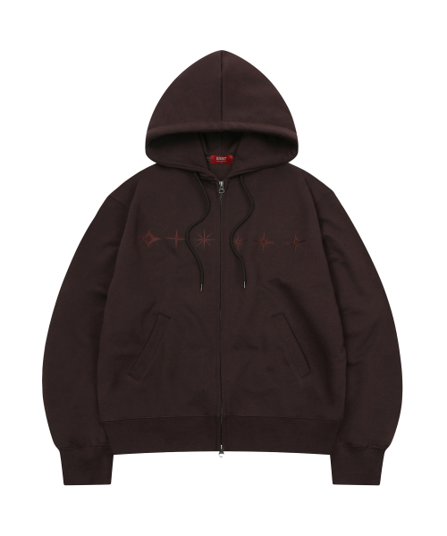 S'EST(エスイーエスティー)の「Star Hoodie Zip Up Brown(パーカー・メンズ・ブラウン・L/S/M)」の1枚目の写真