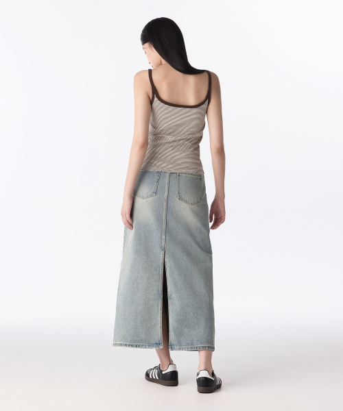 MUSINSA STANDARD WOMAN（ムシンサスタンダードウーマン）の「ウィメンズデニムマキシスカート[イエロースカイブルー]（スカート・レディース・その他・LARGE/MEDIUM/SMALL/X-SMALL）」の3枚目の写真